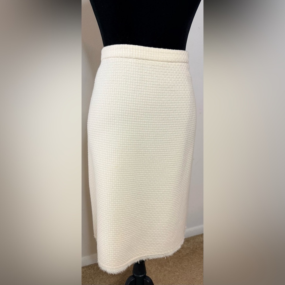 Vintage Banana Republic white wool midi waffle knit preppy classic skirt 8 EUC - Picture 3 of 10